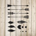 Casa si Gradina - Decoratiuni - DIY - Sabloane decorative pereti - Sablon Perete vopsire, tencuiala 0.7mm Set Sageti model MXSP7459, 900 x 900 mm - Infinity.ro