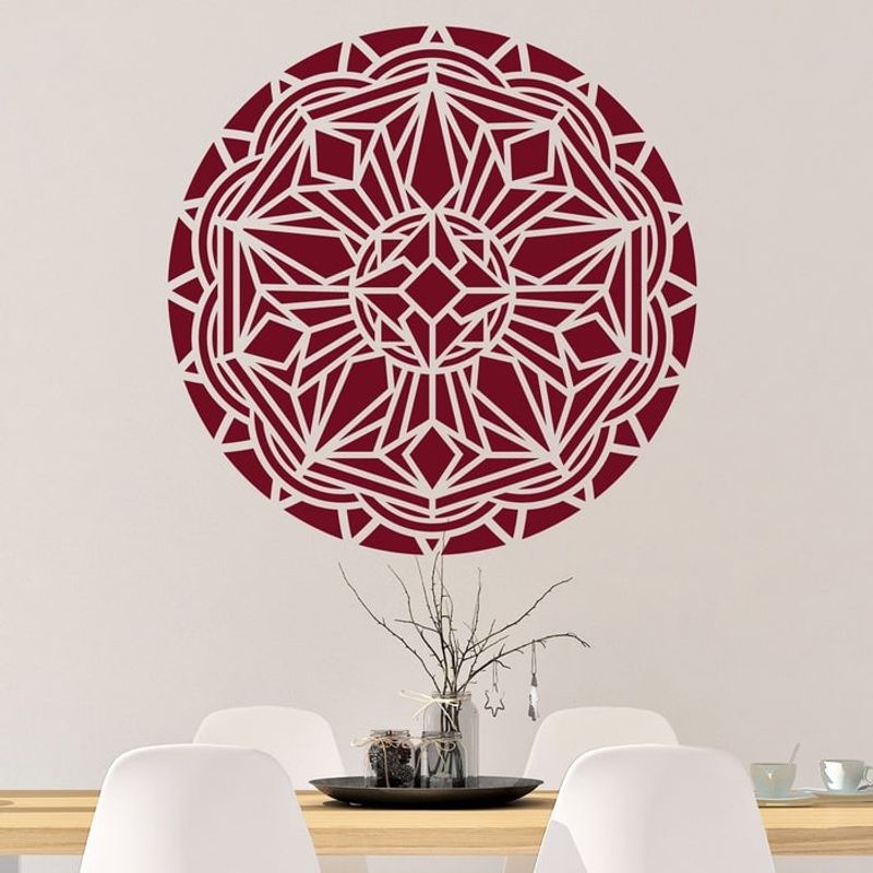 Casa si Gradina - Decoratiuni - DIY - Sabloane decorative pereti - Sablon Perete vopsire, tencuiala 0.7mm Deco Mandala Refolosibil, model MXSP7152, 900 x 900 mm - Infinity.ro