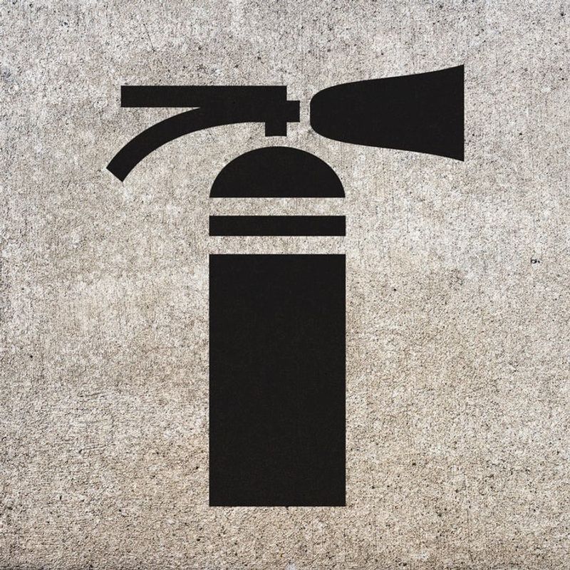 Casa si Gradina - Decoratiuni - DIY - Sabloane decorative pereti - Sablon Perete vopsire, tencuiala 0.7mm Fire Extinguisher Refolosibil, model MXSP7246, 600 x 600 mm, 0.70mm - Infinity.ro