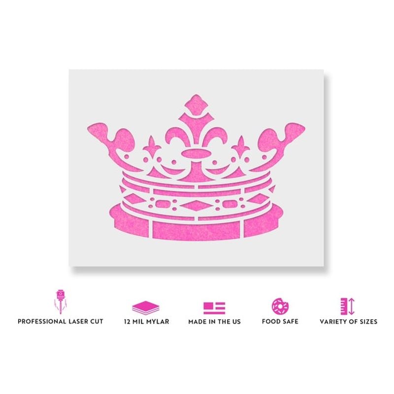Casa si Gradina - Decoratiuni - DIY - Sabloane decorative pereti - Sablon Perete vopsire, tencuiala 0.7mm Coroana Regala model MXSP7476, 800 x 800 mm - Infinity.ro
