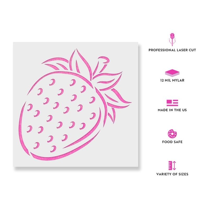 Casa si Gradina - Decoratiuni - DIY - Sabloane decorative pereti - Sablon Perete vopsire, tencuiala 0.7mm Strawberry Refolosibil, model MXSP7202, 600 x 600 mm - Infinity.ro