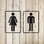 Casa si Gradina - Decoratiuni - DIY - Sabloane decorative pereti - Sablon Perete vopsire, tencuiala 0.7mm Bathroom Sign Refolosibil, model MXSP7211, 100 x 100 mm, 0.70mm - Infinity.ro