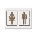 Casa si Gradina - Decoratiuni - DIY - Sabloane decorative pereti - Sablon Perete vopsire, tencuiala 0.7mm Bathroom Sign Refolosibil, model MXSP7211, 100 x 100 mm, 0.70mm - Infinity.ro