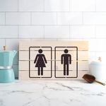 Casa si Gradina - Decoratiuni - DIY - Sabloane decorative pereti - Sablon Perete vopsire, tencuiala 0.7mm Bathroom Sign Refolosibil, model MXSP7211, 100 x 100 mm, 0.70mm - Infinity.ro