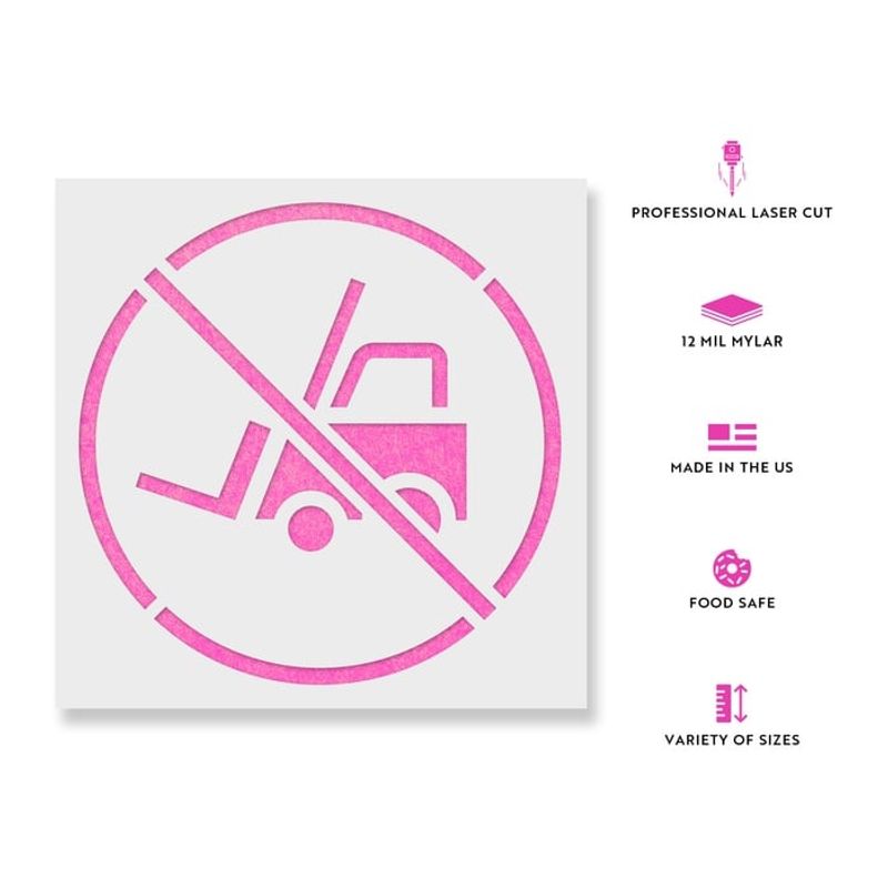 Casa si Gradina - Decoratiuni - DIY - Sabloane decorative pereti - Sablon Perete vopsire, tencuiala 0.7mm No Forklift Traffic Symbol Refolosibil, model MXSP7237, 300 x 300 mm, 0.70mm - Infinity.ro