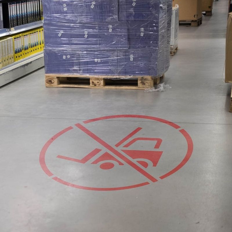 Casa si Gradina - Decoratiuni - DIY - Sabloane decorative pereti - Sablon Perete vopsire, tencuiala 0.7mm No Forklift Traffic Symbol Refolosibil, model MXSP7237, 300 x 300 mm, 0.70mm - Infinity.ro