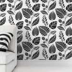 Casa si Gradina - Decoratiuni - DIY - Sabloane decorative pereti - Sablon Perete vopsire, tencuiala 900x600x0.7mm Scandinavian Palm Leaves Refolosibil, model MXSP7062 - Infinity.ro