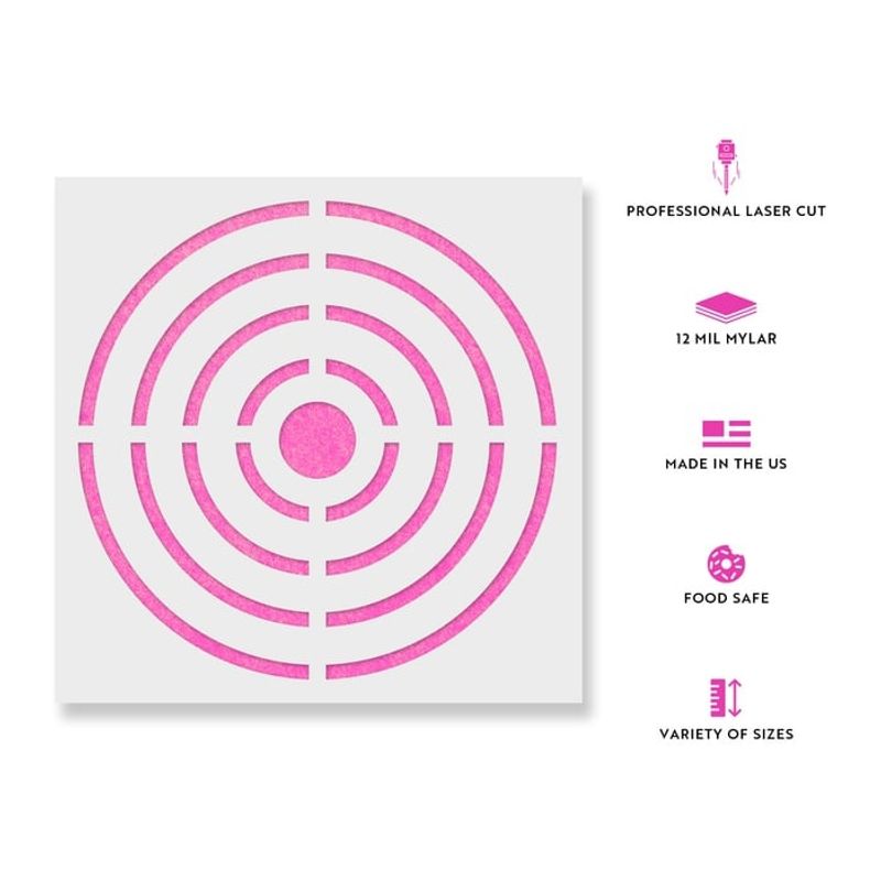 Casa si Gradina - Decoratiuni - DIY - Sabloane decorative pereti - Sablon Perete vopsire, tencuiala 0.7mm Tinta Bullseye model MXSP7457, 1000 x 1000 mm - Infinity.ro