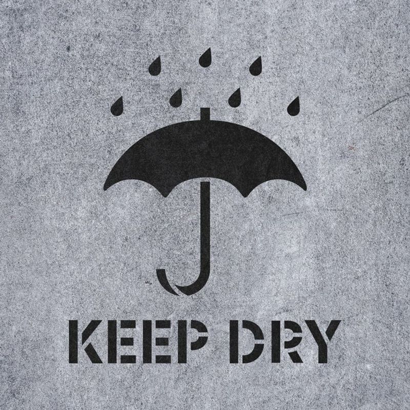 Casa si Gradina - Decoratiuni - DIY - Sabloane decorative pereti - Sablon Perete vopsire, tencuiala 0.7mm Keep Dry Symbol Refolosibil, model MXSP7240, 1000 x 1000 mm, 0.70mm - Infinity.ro