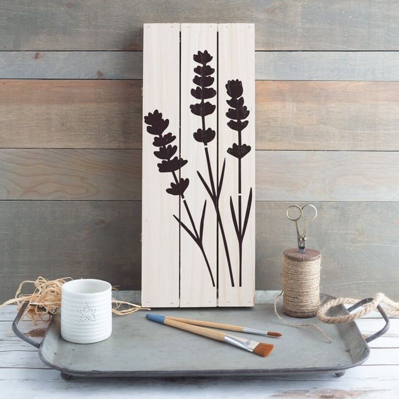 Casa si Gradina - Decoratiuni - DIY - Sabloane decorative pereti - Sablon Perete vopsire, tencuiala 0.7mm Lavender Stencil Refolosibil, model MXSP7173, 500 x 500 mm - Infinity.ro