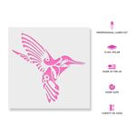 Casa si Gradina - Decoratiuni - DIY - Sabloane decorative pereti - Sablon Perete vopsire, tencuiala 0.7mm Colibri Decorativ model MXSP7394, 600 x 600 mm - Infinity.ro
