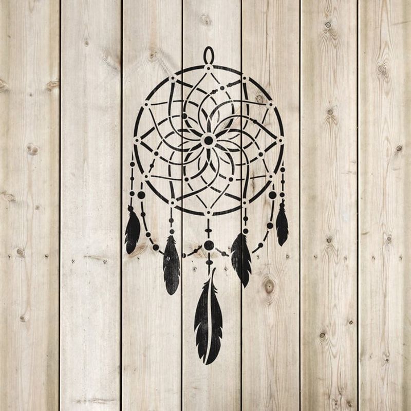 Casa si Gradina - Decoratiuni - DIY - Sabloane decorative pereti - Sablon Perete vopsire, tencuiala 0.7mm Dream Catcher model MXSP7456, 900 x 900 mm - Infinity.ro
