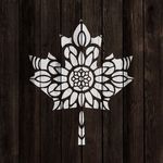 Casa si Gradina - Decoratiuni - DIY - Sabloane decorative pereti - Sablon Perete vopsire, tencuiala 0.7mm Mandala Maple Leaf Refolosibil, model MXSP7203, 200 x 200 mm - Infinity.ro