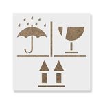 Casa si Gradina - Decoratiuni - DIY - Sabloane decorative pereti - Sablon Perete vopsire, tencuiala 0.7mm Keep Dry Fragile Up Refolosibil, model MXSP7241, 100 x 100 mm, 0.70mm - Infinity.ro