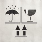 Casa si Gradina - Decoratiuni - DIY - Sabloane decorative pereti - Sablon Perete vopsire, tencuiala 0.7mm Keep Dry Fragile Up Refolosibil, model MXSP7241, 100 x 100 mm, 0.70mm - Infinity.ro