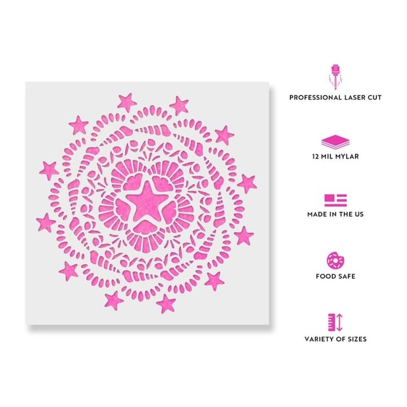Casa si Gradina - Decoratiuni - DIY - Sabloane decorative pereti - Sablon Perete vopsire, tencuiala 0.7mm Nautical Mandala Refolosibil, model MXSP7161, 700 x 700 mm - Infinity.ro