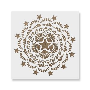 Sablon Perete vopsire, tencuiala 0.7mm Nautical Mandala Refolosibil, model MXSP7161, 700 x 700 mm