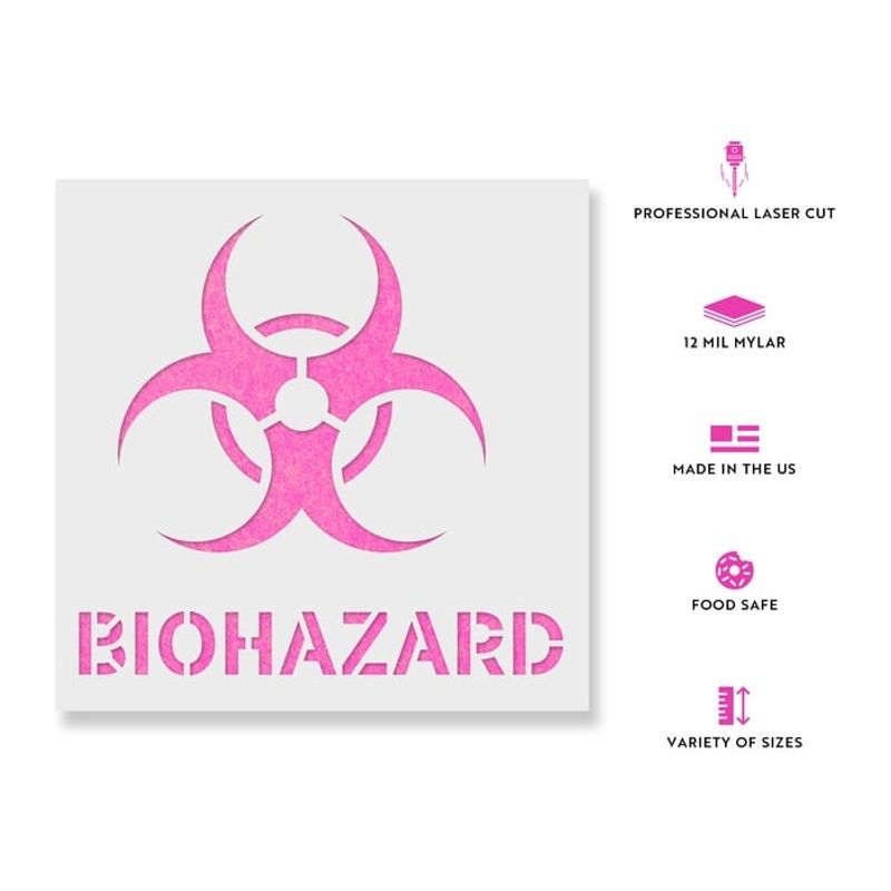 Casa si Gradina - Decoratiuni - DIY - Sabloane decorative pereti - Sablon Perete vopsire, tencuiala 0.7mm Biohazard Symbol Refolosibil, model MXSP7217, 400 x 400 mm, 0.70mm - Infinity.ro