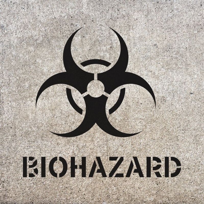 Casa si Gradina - Decoratiuni - DIY - Sabloane decorative pereti - Sablon Perete vopsire, tencuiala 0.7mm Biohazard Symbol Refolosibil, model MXSP7217, 400 x 400 mm, 0.70mm - Infinity.ro