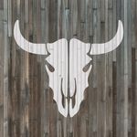 Casa si Gradina - Decoratiuni - DIY - Sabloane decorative pereti - Sablon Perete vopsire, tencuiala 0.7mm Craniu de Vaca model MXSP7415, 600 x 600 mm - Infinity.ro