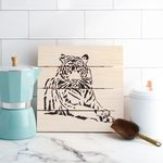 Casa si Gradina - Decoratiuni - DIY - Sabloane decorative pereti - Sablon Perete vopsire, tencuiala 0.7mm Tigru model MXSP7426, 300 x 300 mm - Infinity.ro