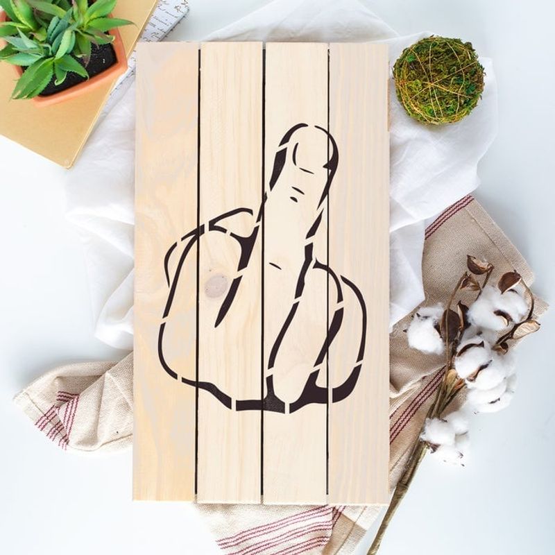 Casa si Gradina - Decoratiuni - DIY - Sabloane decorative pereti - Sablon Perete vopsire, tencuiala 0.7mm Deget Mijlociu model MXSP7466, 800 x 800 mm - Infinity.ro