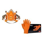 Casa si Gradina - Constructii - Echipamente de lucru - Accesorii echipamente protectia muncii - Kit complet vopsitor, masca de vopsitorie + filtru+ manusi din nitril, marimea XL - Infinity.ro