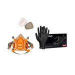 Casa si Gradina - Constructii - Echipamente de lucru - Accesorii echipamente protectia muncii - Kit de protectie vopsitorie, masca cu filtru si manusi din nitril, d10030+RNITRIO marimea S - Infinity.ro