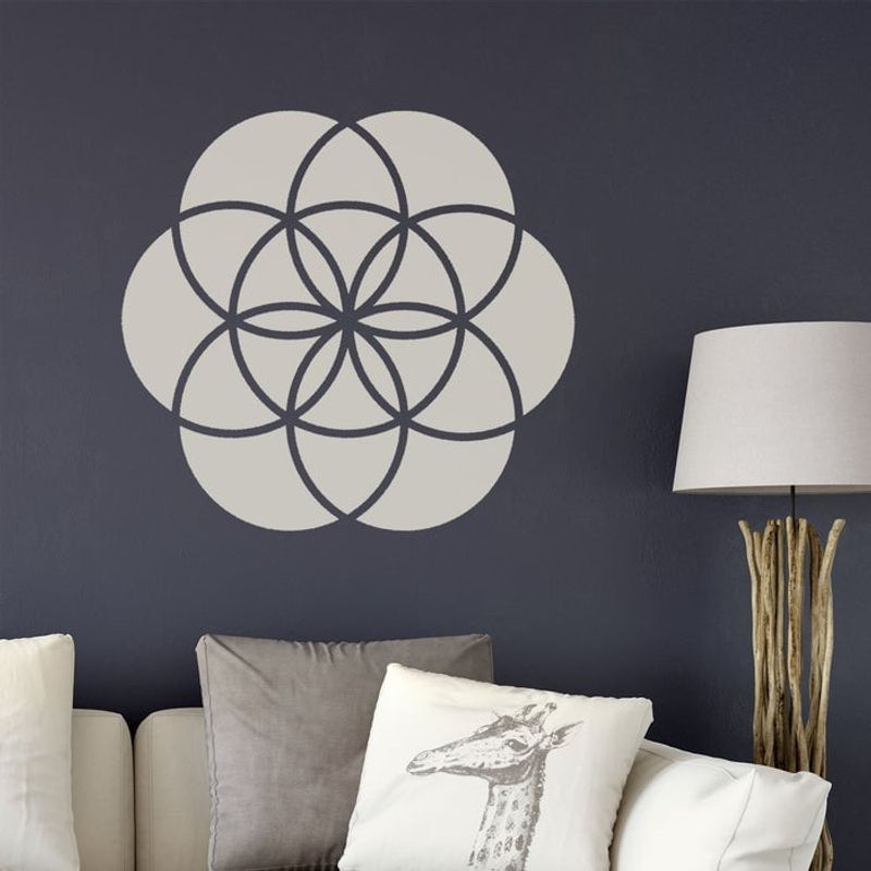 Casa si Gradina - Decoratiuni - DIY - Sabloane decorative pereti - Sablon Perete vopsire, tencuiala 0.7mm Seed of Life Refolosibil, model MXSP7155, 900 x 900 mm - Infinity.ro