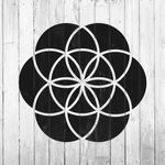 Casa si Gradina - Decoratiuni - DIY - Sabloane decorative pereti - Sablon Perete vopsire, tencuiala 0.7mm Seed of Life Refolosibil, model MXSP7155, 900 x 900 mm - Infinity.ro