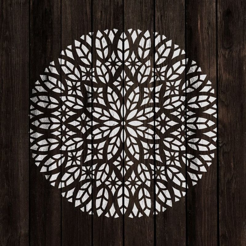 Casa si Gradina - Decoratiuni - DIY - Sabloane decorative pereti - Sablon Perete vopsire, tencuiala 0.7mm Katedraali Mandala Refolosibil, model MXSP7157, 200 x 200 mm - Infinity.ro