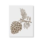 Casa si Gradina - Decoratiuni - DIY - Sabloane decorative pereti - Sablon Perete vopsire, tencuiala 0.7mm Pine Cone Stencil Refolosibil, model MXSP7170, 400 x 400 mm - Infinity.ro