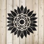 Casa si Gradina - Decoratiuni - DIY - Sabloane decorative pereti - Sablon Perete vopsire, tencuiala 0.7mm Mandala Sunflower Stencil Refolosibil, model MXSP7175, 900 x 900 mm - Infinity.ro