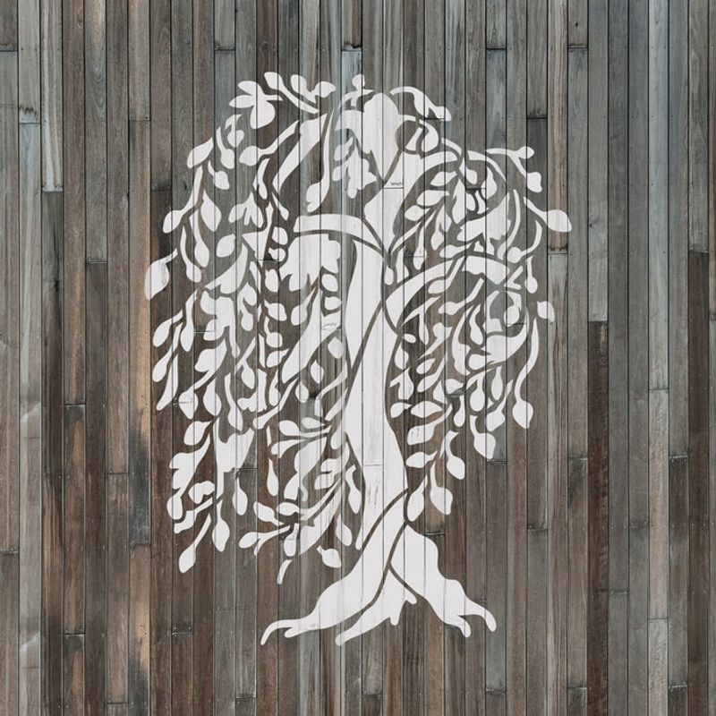 Casa si Gradina - Decoratiuni - DIY - Sabloane decorative pereti - Sablon Perete vopsire, tencuiala 0.7mm Willow Tree Refolosibil, model MXSP7183, 200 x 200 mm - Infinity.ro