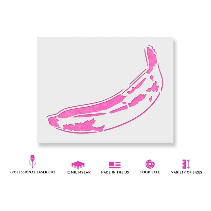 Casa si Gradina - Decoratiuni - DIY - Sabloane decorative pereti - Sablon Perete vopsire, tencuiala 0.7mm Banana Refolosibil, model MXSP7201, 800 x 800 mm - Infinity.ro