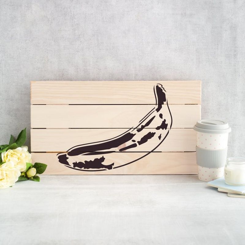 Casa si Gradina - Decoratiuni - DIY - Sabloane decorative pereti - Sablon Perete vopsire, tencuiala 0.7mm Banana Refolosibil, model MXSP7201, 800 x 800 mm - Infinity.ro