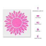 Casa si Gradina - Decoratiuni - DIY - Sabloane decorative pereti - Sablon Perete vopsire, tencuiala 0.7mm Sunflower Stencil Refolosibil, model MXSP7165, 400 x 400 mm - Infinity.ro