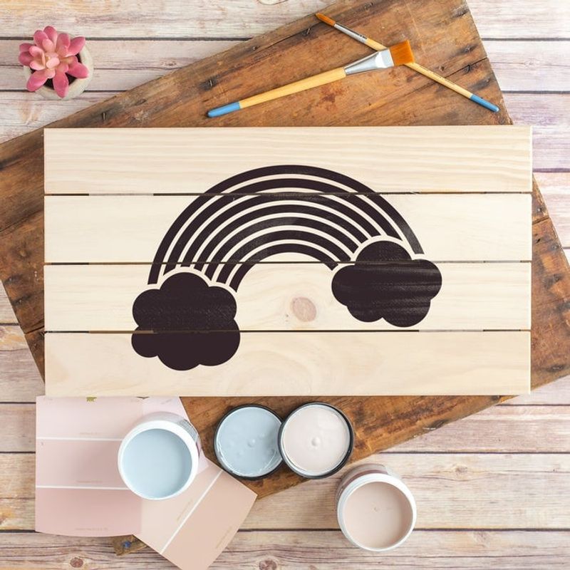 Casa si Gradina - Decoratiuni - DIY - Sabloane decorative pereti - Sablon Perete vopsire, tencuiala 0.7mm Rainbow Refolosibil, model MXSP7195, 800 x 800 mm - Infinity.ro