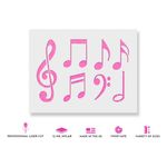 Casa si Gradina - Decoratiuni - DIY - Sabloane decorative pereti - Sablon Perete vopsire, tencuiala 0.7mm Note Muzicale model MXSP7448, 800 x 800 mm - Infinity.ro
