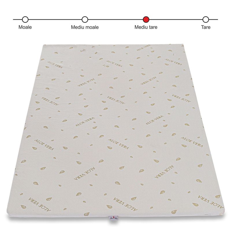 Casa si Gradina - Mobilier - Saltele si somiere - Toppere - Topper Saltea Best Sleep H7 cm spuma poliuretanica, 200X200 cm, husa Aloe Vera Detasabila - Infinity.ro