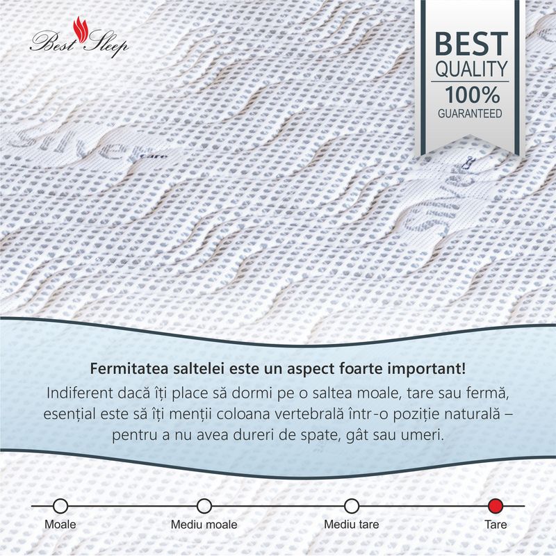 Casa si Gradina - Mobilier - Saltele si somiere - Saltele - Saltea Ortopedica, Best Sleep, Silver Premier,180x200x20cm, Arcuri Pocket, , fir cu ioni de argint - Infinity.ro