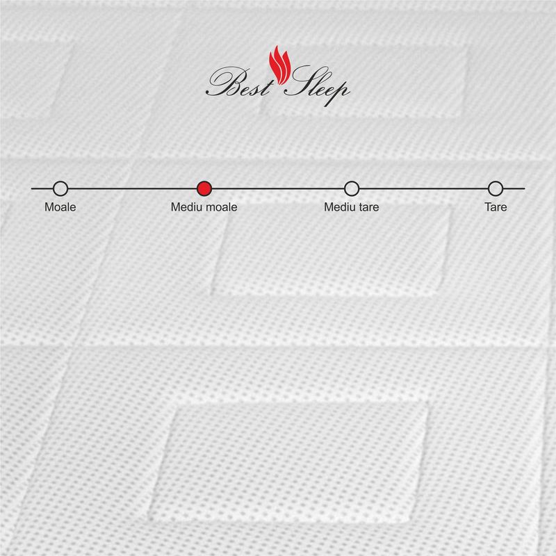 Casa si Gradina - Mobilier - Saltele si somiere - Saltele - Saltea ortopedica Best Sleep Bellise, 140x190x25cm, spuma poliuretanica cu memorie 4 cm,  hipoalergenica, reversibila - Infinity.ro