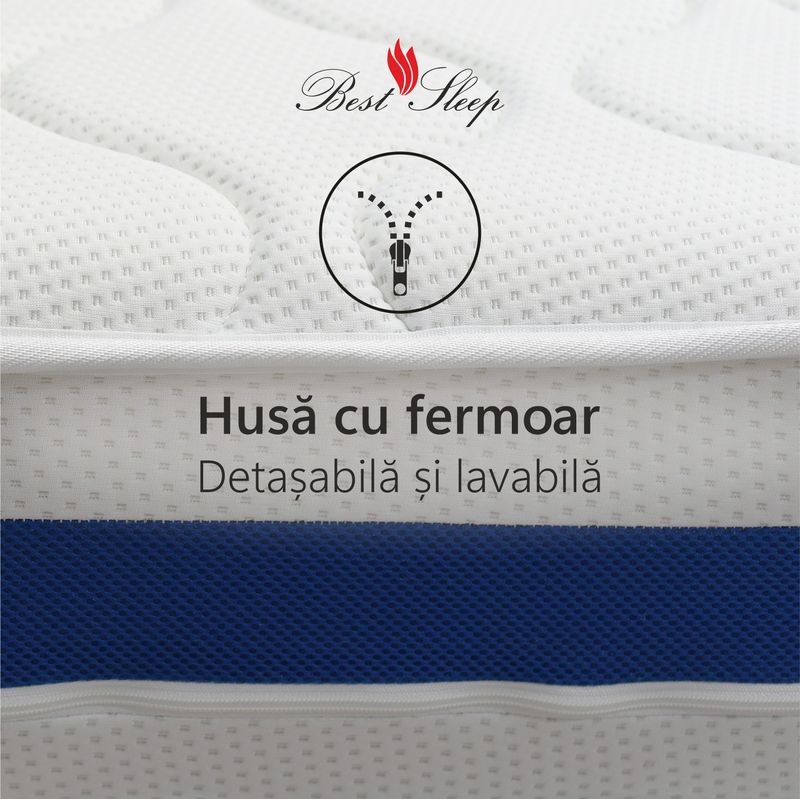Casa si Gradina - Mobilier - Saltele si somiere - Saltele - Saltea Ortopedica, Best sleep, Univers, 70X200x25cm, 20+3+2, Spuma poliuretanica cu memorie matlasata cu memorie - Infinity.ro