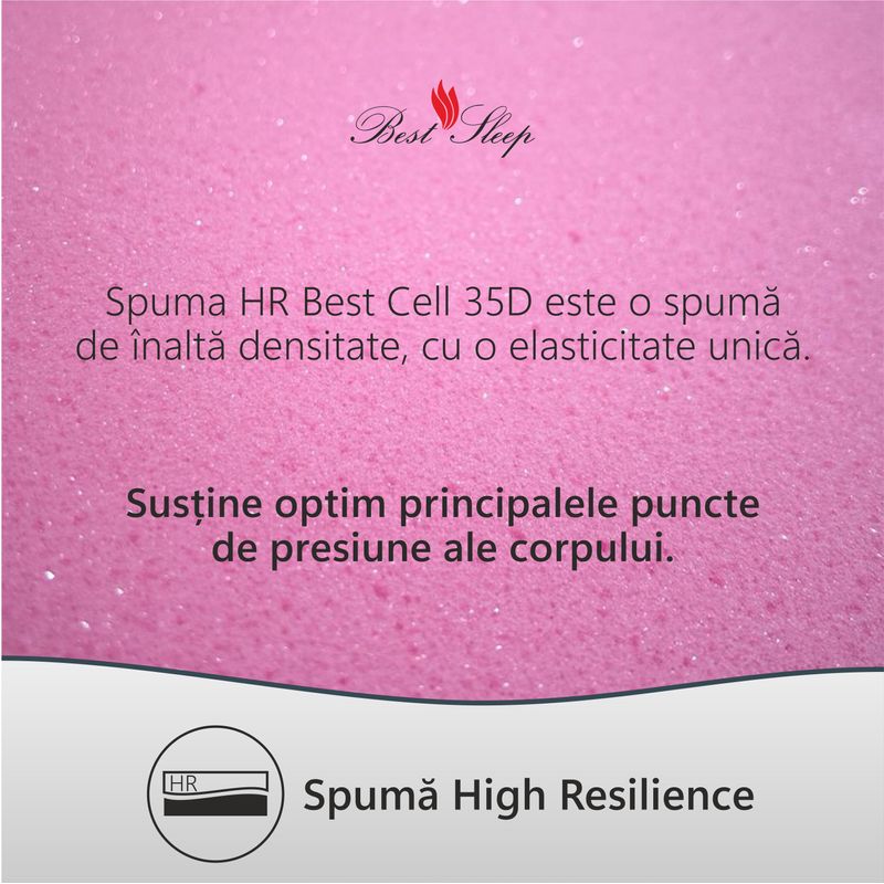 Casa si Gradina - Mobilier - Saltele si somiere - Saltele - Saltea Ortopedica, BestSleep, Supreme 18+5+2 High Resilience, 130x190x25 cm, spuma poliuretanica cu memorie - Infinity.ro