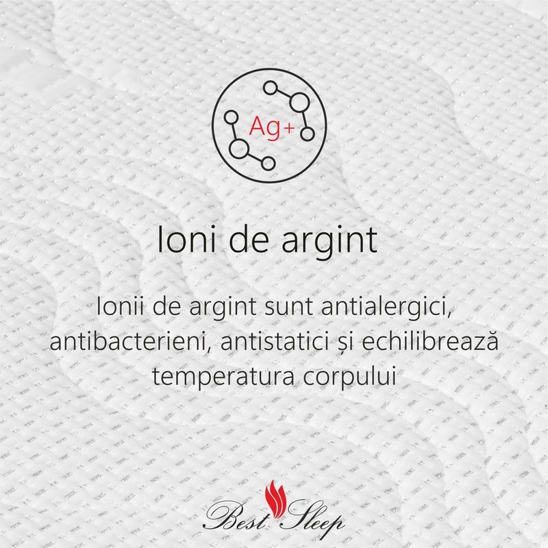 Casa si Gradina - Mobilier - Saltele si somiere - Saltele - Saltea Ortopedica, Best Sleep, Silver Sleep Argentum 22+5+1, 90x190x28 cm, spuma  cu memorie, fir cu ioni de argint - Infinity.ro