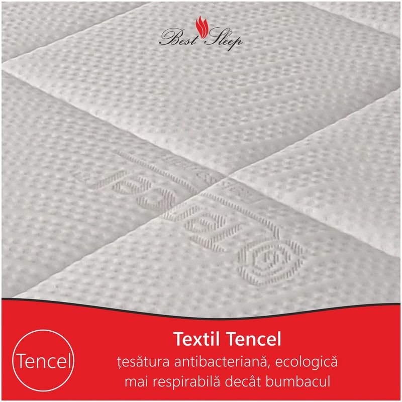Casa si Gradina - Mobilier - Saltele si somiere - Saltele - Saltea ortopedica, Best Sleep Grande, pentru persoane cu greutate, 130x190x30 cm, spuma cu memorie, cocos,  Tencel - Infinity.ro