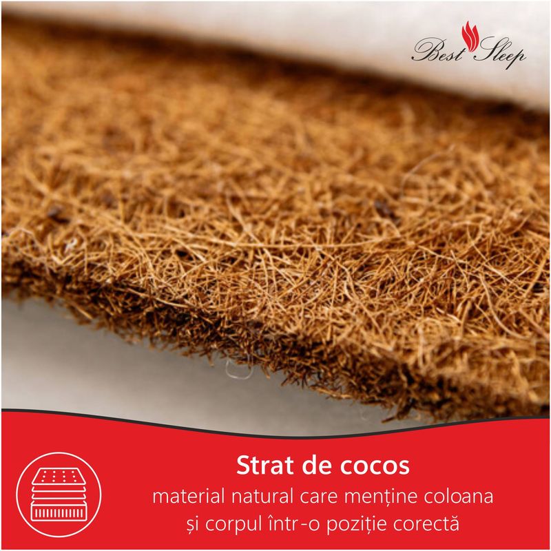 Casa si Gradina - Mobilier - Saltele si somiere - Saltele - Saltea ortopedica, Best Sleep Grande, pentru persoane cu greutate, 130x190x30 cm, spuma cu memorie, cocos,  Tencel - Infinity.ro