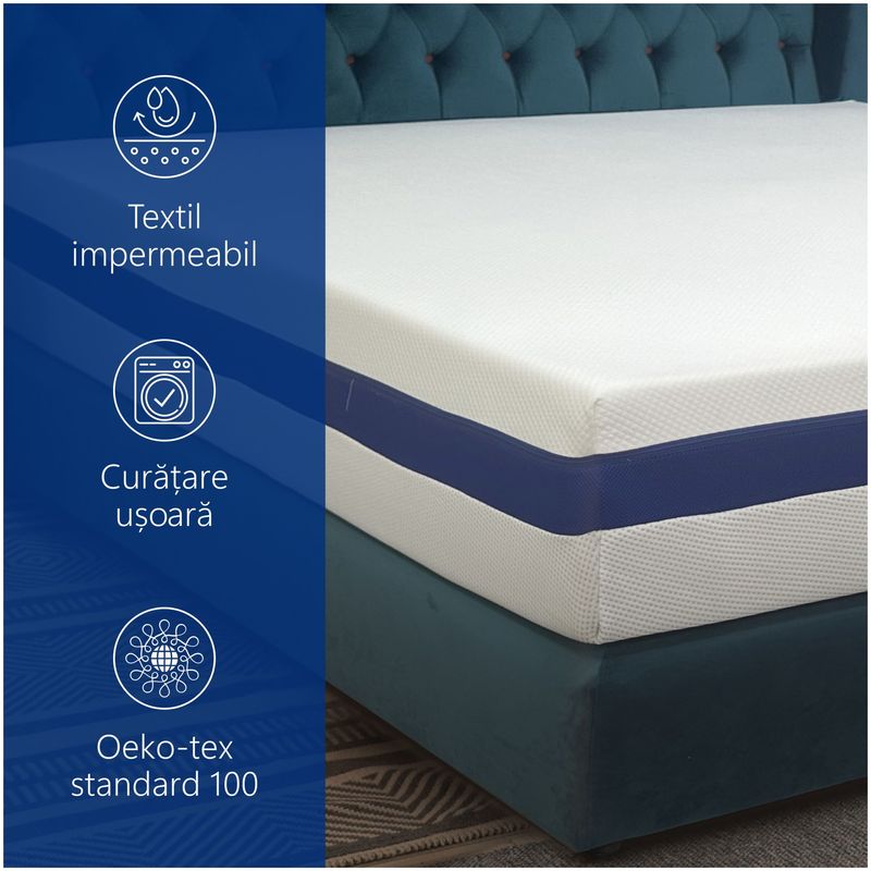Casa si Gradina - Mobilier - Saltele si somiere - Saltele - Saltea ortopedica impermeabila, Best Sleep, Jubilly, 120x190x30cm, arcuri impachetate, spuma cu memorie, lavabila - Infinity.ro