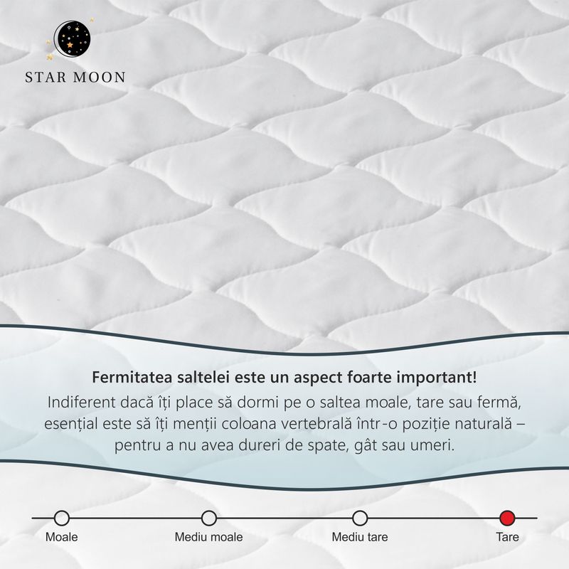 Casa si Gradina - Mobilier - Saltele si somiere - Saltele - Saltea Ortopedica Star Moon, Athena DoubleSide, 180x190x25cm, spuma poliuretanica, reversibila, ferma - Infinity.ro
