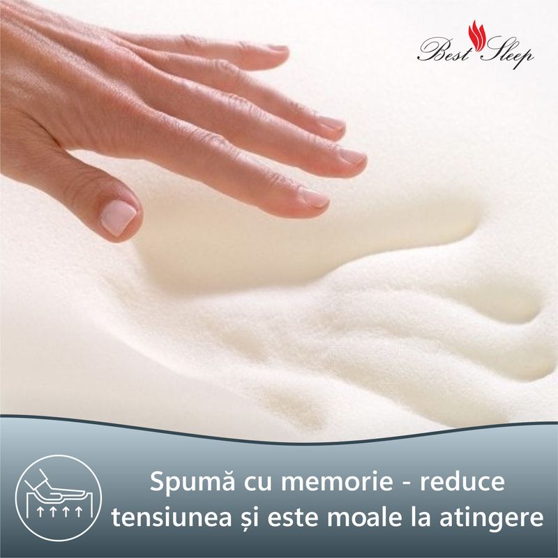 Casa si Gradina - Mobilier - Saltele si somiere - Saltele - Saltea ortopedica, Best Sleep Edition Plus Memory, 130x190x16cm, spuma poliuretanica cu memorie, ferma - Infinity.ro